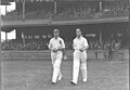 Jack Hobbs & Herbert Sutcliffe (Eng): 3 & 2 Test centuries at Lord's. Against South Africa in 1924 Hobbs scored 211 (the first Lord's 200) and Sutcliffe 122.