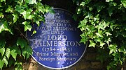 パーマストン卿のウェストミンスターの邸宅に貼られているブルー・プラーク