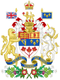 The coat of arms of Canada as depicted in 1957