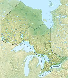 Map showing the location of Otoskwin–Attawapiskat River Provincial Park