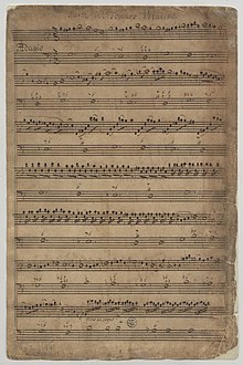 Handwritten sheet music for violin and continuo parts