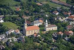 Aerial view of the churches