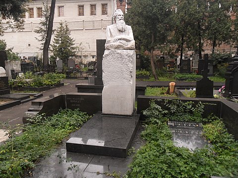 Могила О. Ю. Шмидта на Новодевичьем кладбище.