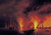 シノープの海戦（1853年） イヴァン・アイヴァゾフスキー画。1853年。