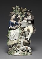 Couple with birdcage, John Voyez, c. 1765