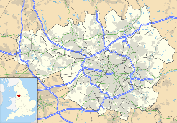 Mapa konturowa Wielkiego Manchesteru