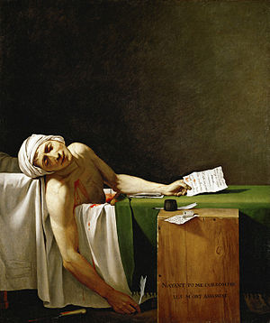 "מות מארה" - ציור שמן מעשה ידי הצייר ז'אק-לואי דויד.