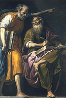 St. Mark writes his Evangelium at the dictation of St. Peter, by Pasquale Ottino, 17th century, Beaux-Arts, Bordeaux