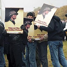 Neo-Nazis protest the Wehrmacht Exhibition that shattered the myth for the German public in the 1990s.