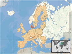 Geografisk plassering av Danmark