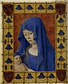 Mary holding the Christ-child - miniature from folio 001v from the Book of Hours of Simon de Varie - KB 74 G37a