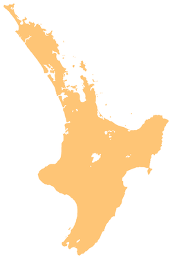 Map showing Porirua on the south-western coast of the North Island