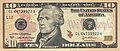 Alexander Hamilton is on the front of the $10 bill