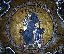 Мозаїка Христа Пантократора на куполі собору Сан-Ніколо-дей Греки в Палермо, Сицилія