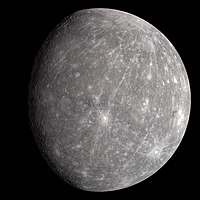 Mercurius in ware kleure, soos waargeneem deur die Messenger-wenteltuig op 14 Januarie 2008.