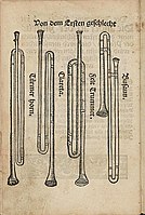 1529 AD Trumpets from Martin Agricola's book Musica instrumentalis deudsch
