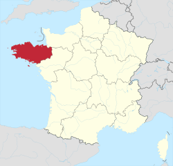 Bretagne régió elhelyezkedése