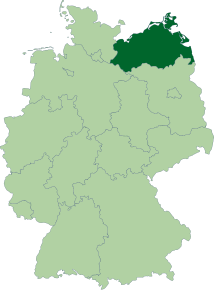 Poziția regiunii Landul Mecklenburg-Pomerania Occidentală (Mecklenburg-Vorpommern)