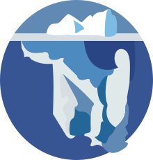 logo circular con un iceberg con tons azuis