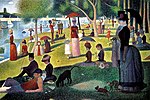 『グランド・ジャット島の日曜日の午後』 ジョルジュ・スーラ 1884-86 画布、油彩 205.7×305.8cm シカゴ美術研究所