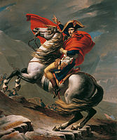 Napoleon Crossing the Alps at the Great St Bernard Pass (1800) by Jacques-Louis David.