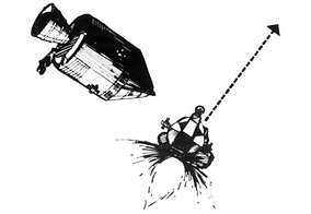 The CDR and LMP transfer back to the CM with their material samples, then the LM ascent stage is jettisoned, to eventually fall out of orbit and crash on the surface.