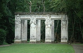 Caryatids, moved from the north facade to the park c. 1875