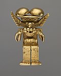 Animal-headed figure pendant (Yotoco); 1st–7th century; gold; height: 6.35 cm; Metropolitan Museum of Art (New York City)