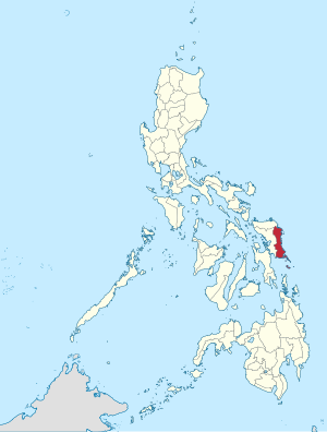 Мапа на Филипините со факти за Источен Самар highlighted