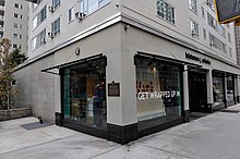 A Lululemon store at the building's ground level, with large windows, as seen from Third Avenue and 66th Street.