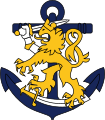 Finnish Navy: Coat of arms with an anchor of naval blue colour.