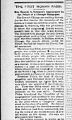 1897 article describing Hannah G. Solomon as the "first woman rabbi" (The Burlington Free Press, 16 Mar 1897)