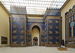 Mesopotamian architecture: Reconstruction of the Ishtar Gate in the Pergamon Museum (Berlin, Germany), circa 575 BC