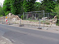 Friedhof Radebeul-West: Einfriedungsmauer (durch Elbhochwasser 2013 geschädigt)