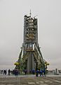 The Soyuz TMA-21 spacecraft on its launchpad.