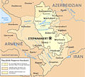 Границе историјске аутономне области Нагорно-Карабах, прокламоване границе независног Нагорно-Карабаха и територија под фактичком контролом независног Нагорно-Карабаха.