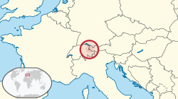 列支敦士登在欧洲的位置