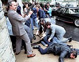Moments after the attempted assassination of Reagan