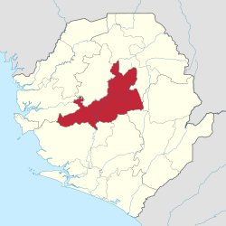 Location of Tonkolili District in Sierra Leone