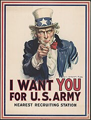 Плакат Дж. М. Флегга, що запрошує волонтерів до американської армії (1917)