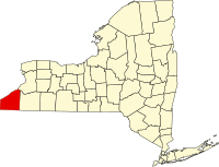 シャトークア郡の位置を示したニューヨーク州の地図