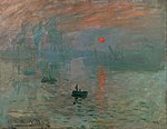 『印象・日の出』 クロード・モネ 1872 画布、油彩 48 cm × 63 cm マルモッタン美術館