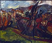 Chaïm Soutine, Céret Landscape, c. 1920, oil on canvas, 55 x 65 cm, Musée d'Art et d'Histoire du Judaïsme