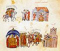 Armatele lui Krum (sus) şi Mihail I Rangabe (partea de jos), înainte de bătălia de la Versinikia (813).