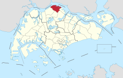Location of Sembawang in Singapore