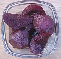 Pears simmered in red wine