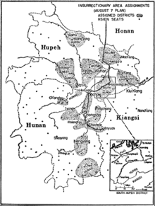 Map of planned insurrection in Hubei and Hunan.