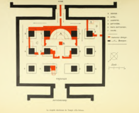 Plan of the Christian church (red) inside the temple