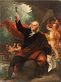 Benjamin Franklin Drawing Electricity from the Sky by Benjamin West (c. 1816)