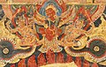 Червоний Ґаруда, частина зображення Акали, тиснення з золотом на тканині, XV ст